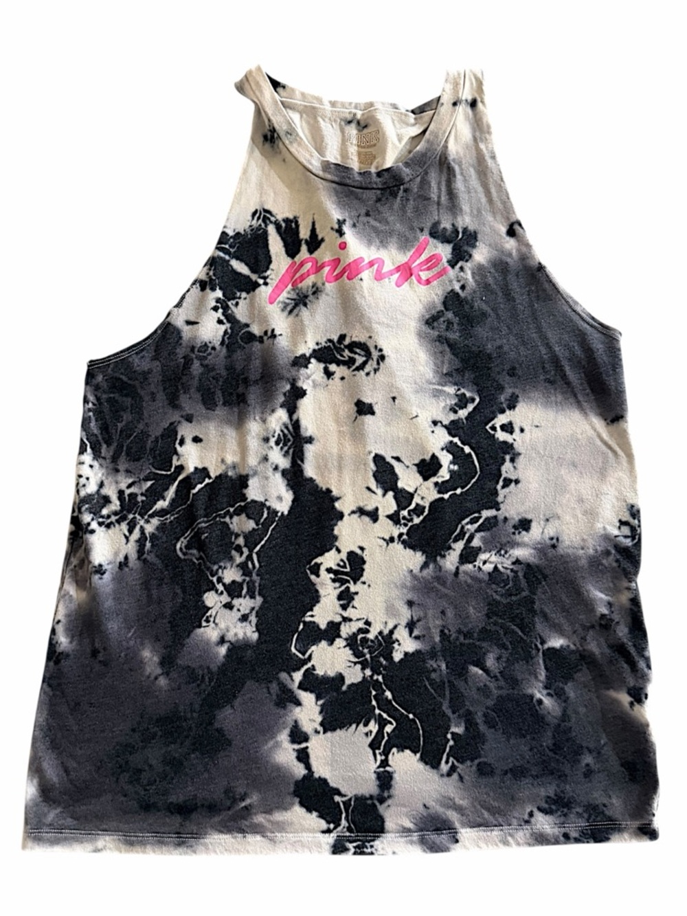 PINK Victoria's Secret Tie-Dye Twist Racerback Tank Pink Logo Size L